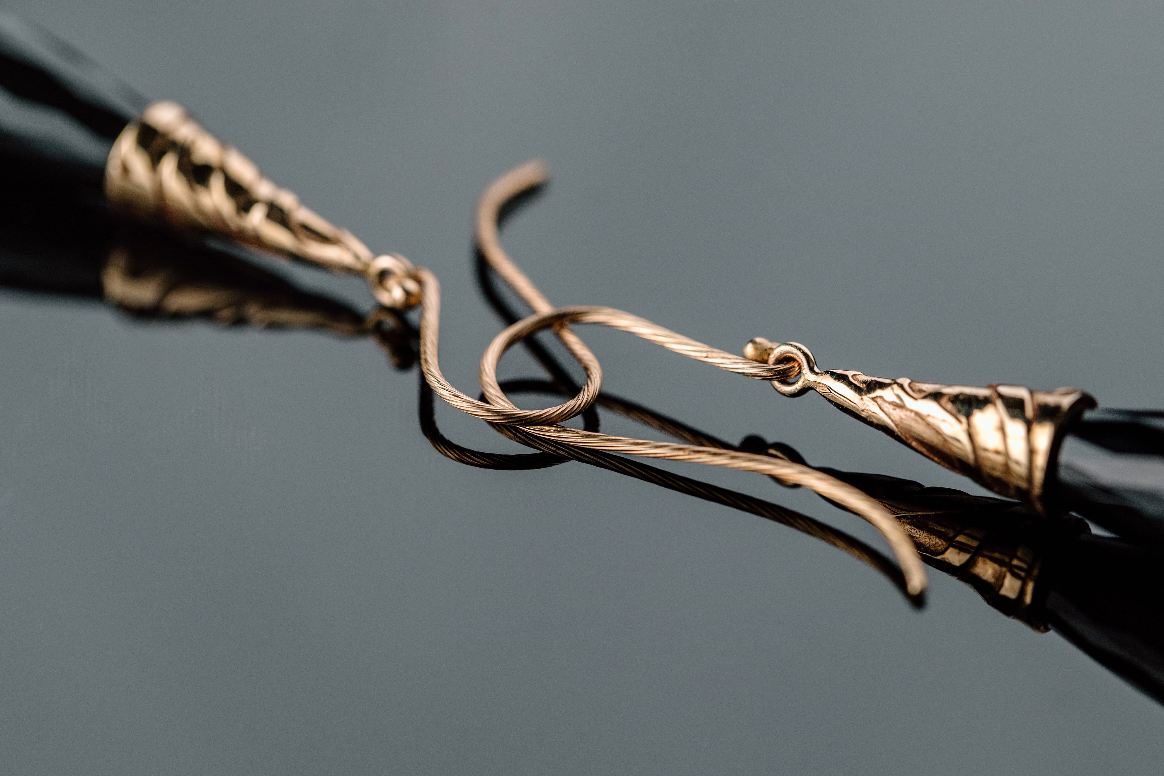 Carved Onyx & 14K Yellow Gold earrings