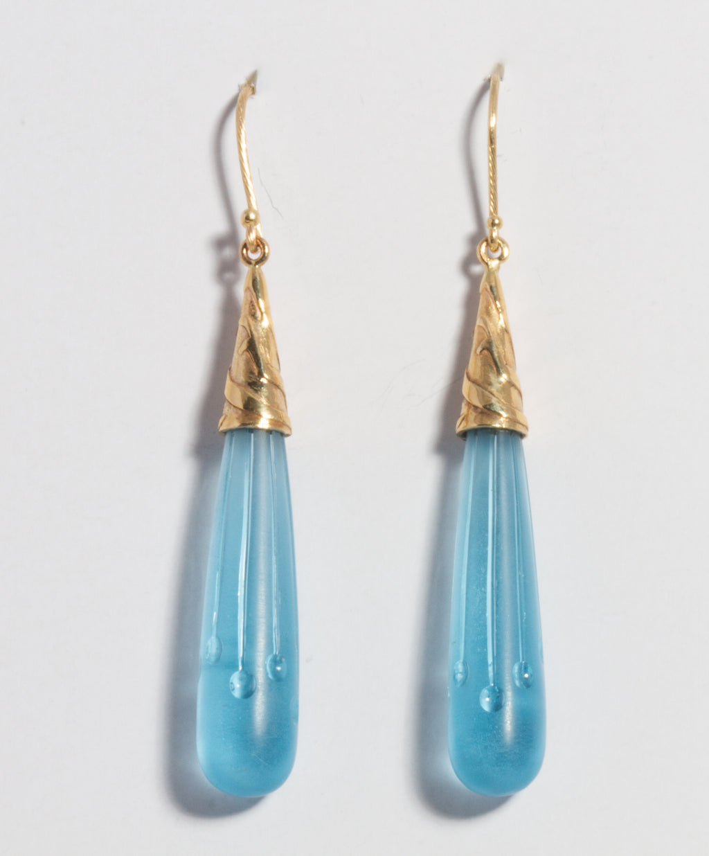 Blue Topaz Carved Drops