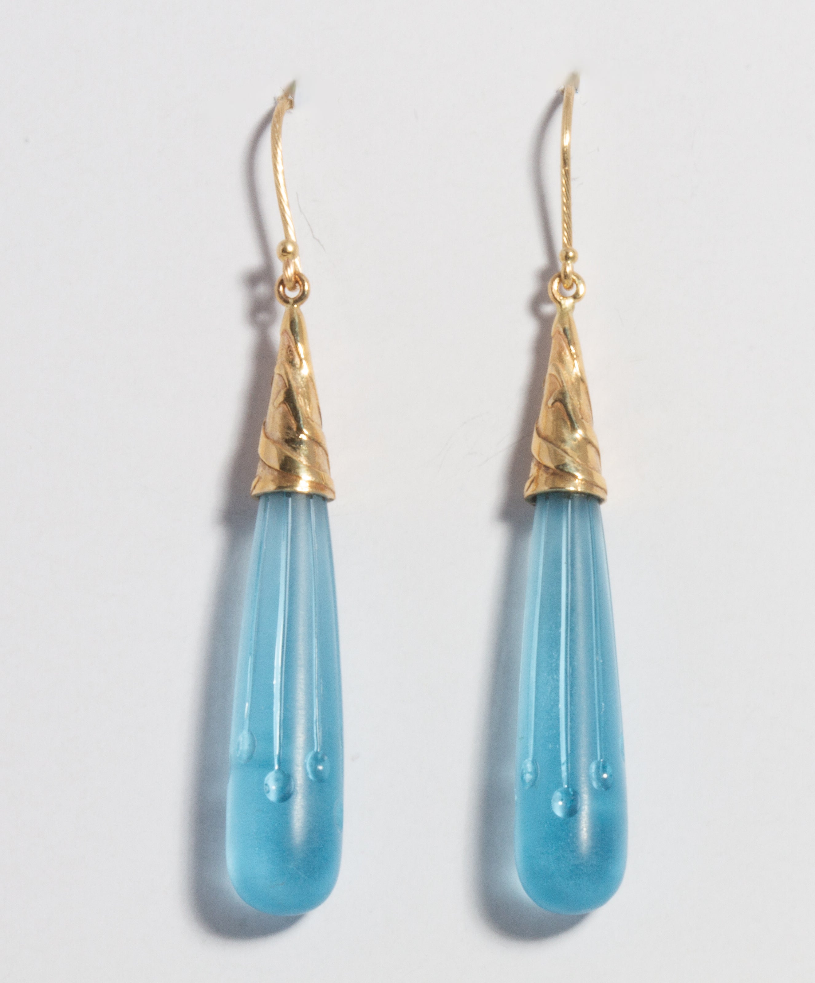 Blue Topaz Carved Drops