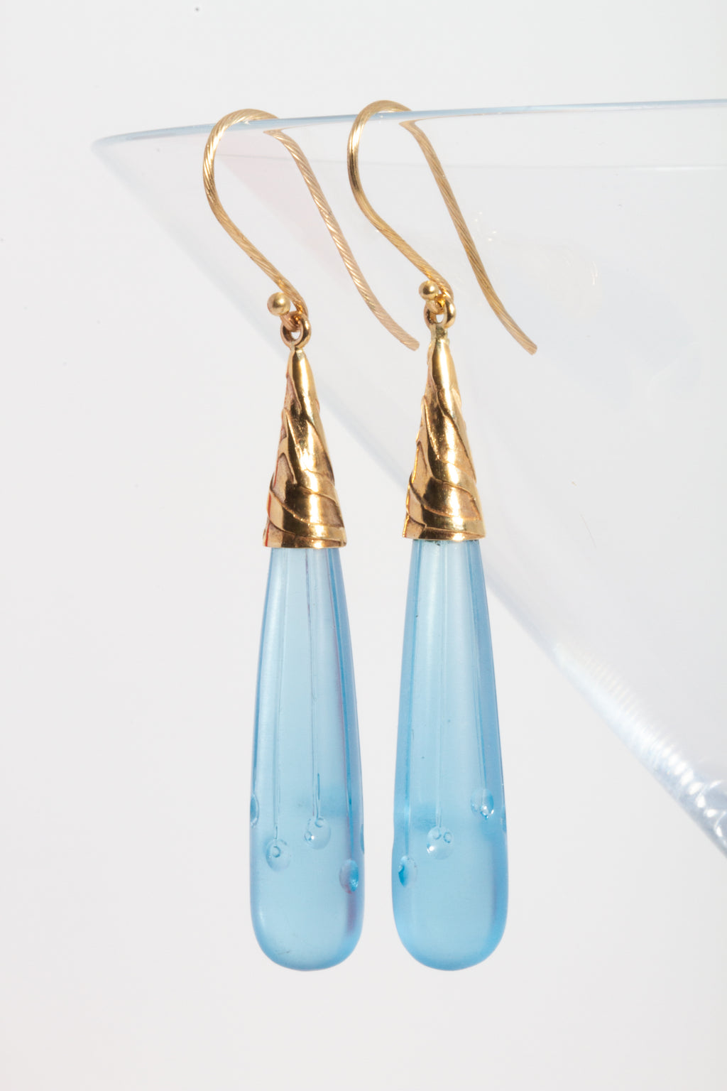 Blue Topaz Carved Drops