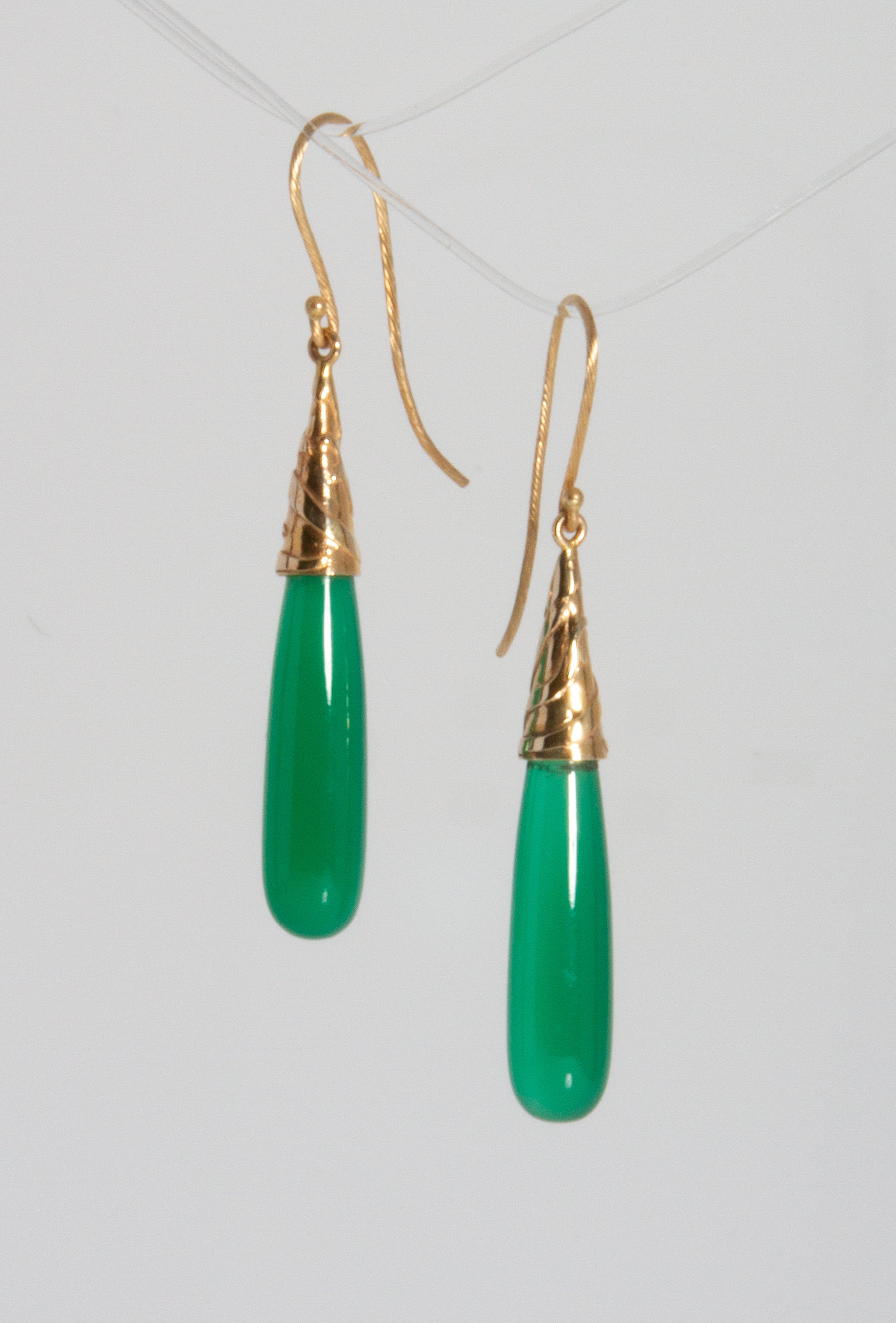 Jade and 14K Yellow Gold earrings