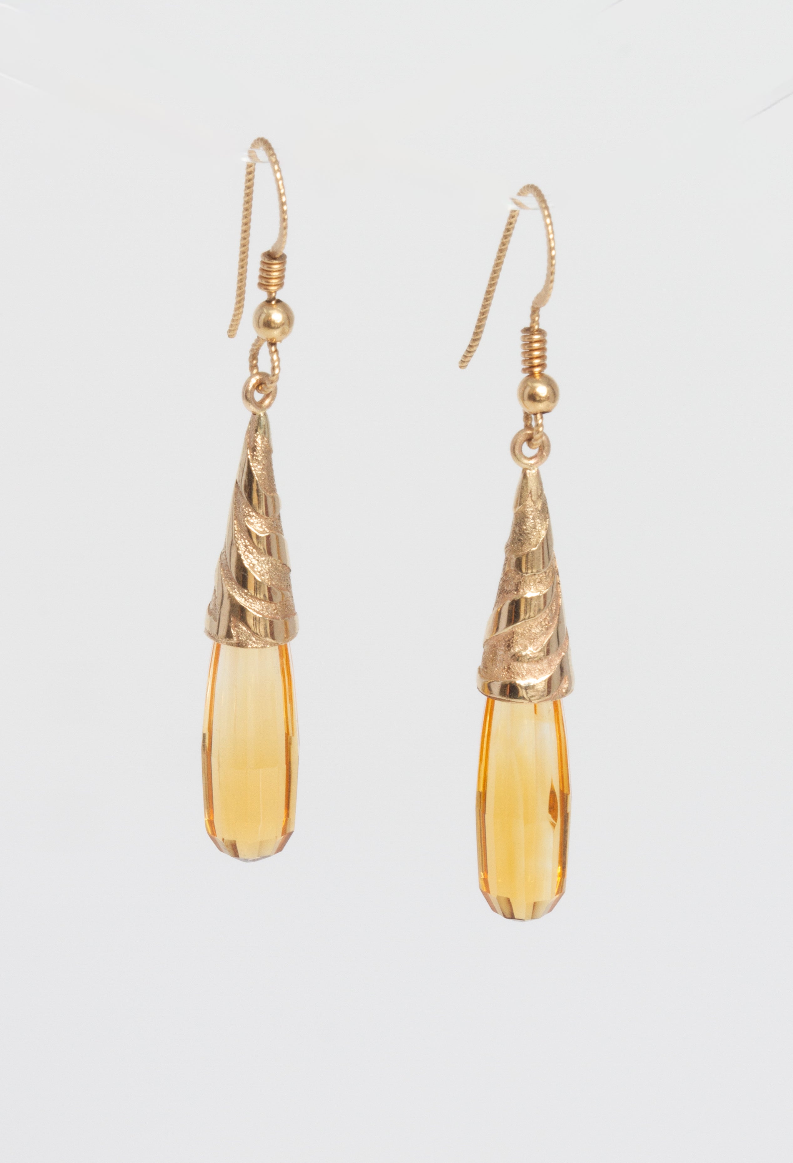 Carved Lemon Citrine & 14K Yellow Gold